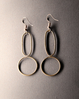 Geometric Brass Earrings | Geometric Shapes Earrings | Sarah Maj