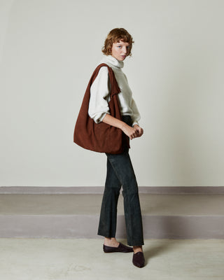 Women's Brown Bag | Brown Shoulder Bag | Suede Bag | Sarah Maj