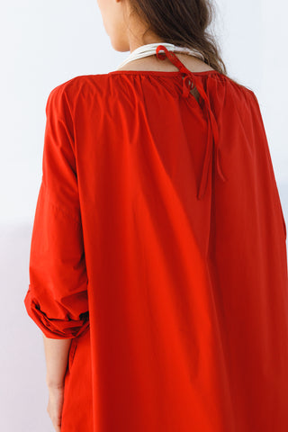 RACHIDIA DRESS BRICK RED