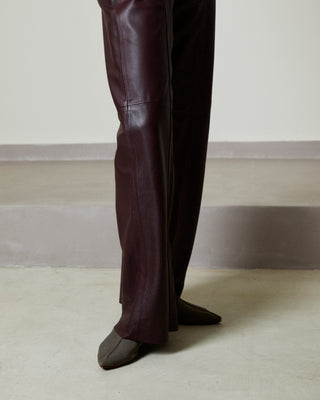 Burgundy Leather Pants | Soft Leather Pants | Sarah Maj