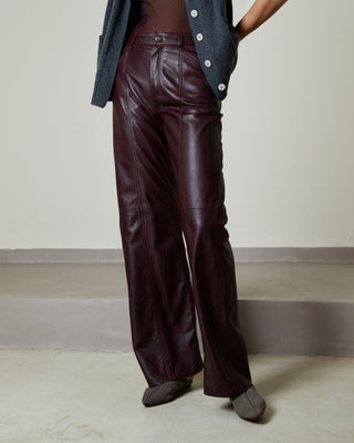 Burgundy Leather Pants | Soft Leather Pants | Sarah Maj