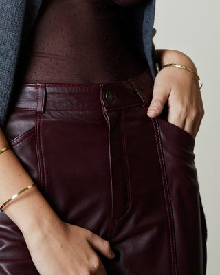 Burgundy Leather Pants | Soft Leather Pants | Sarah Maj