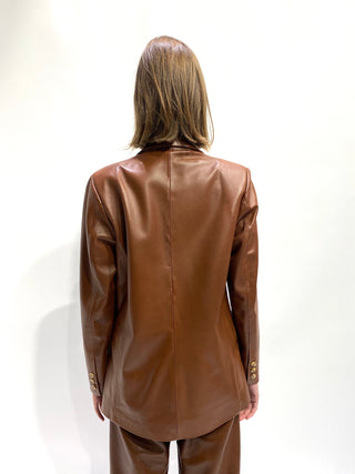 Leather Blazer Cognac - Sarah Maj Design
